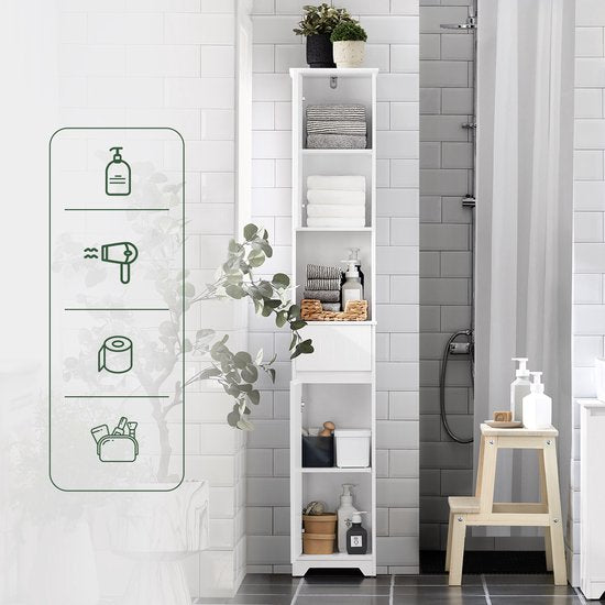 SoBuy Badkamer kast - 30 x 30 x 170 cm - wit