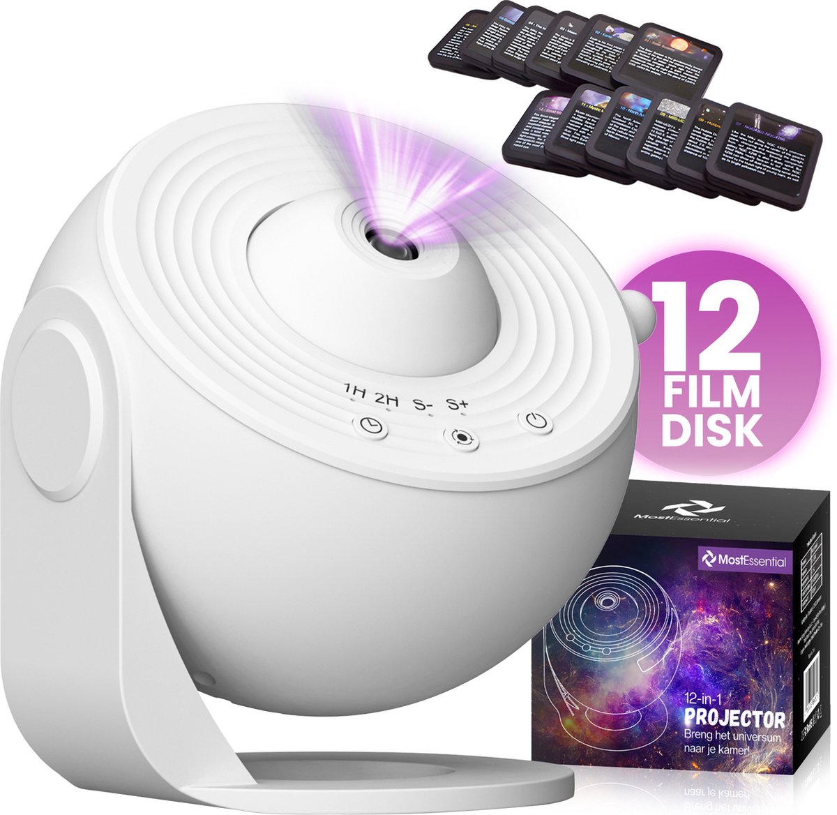 MostEssential Premium 12-in-1 Projectorlamp - 3000 lm - USB - White Edition