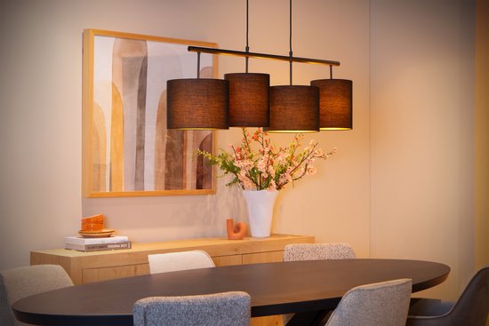 Lucide MAYA - Hanglamp - 4xE27 - Zwart - Japandi
