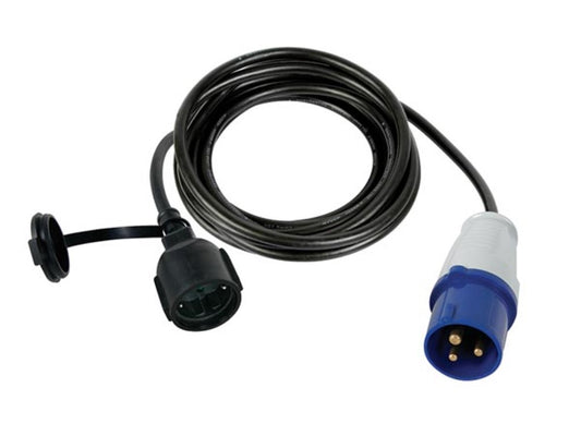 Perel Verloopkabel Schukostekker naar CEE-stekker - 3 m - IP44 - Rubber