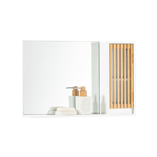 SoBuy Badkamerspiegelkast - Hoge kast - 1 Deurs - 60 x D12 x H40 cm - Wit