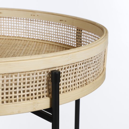 Mica Decorations Leandro Bijzettafel - Set van 2 - H53 x Ø45 cm - Zwart