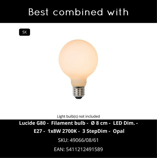 Lucide JULIUS - Hanglamp - 5xE27 - Opaal