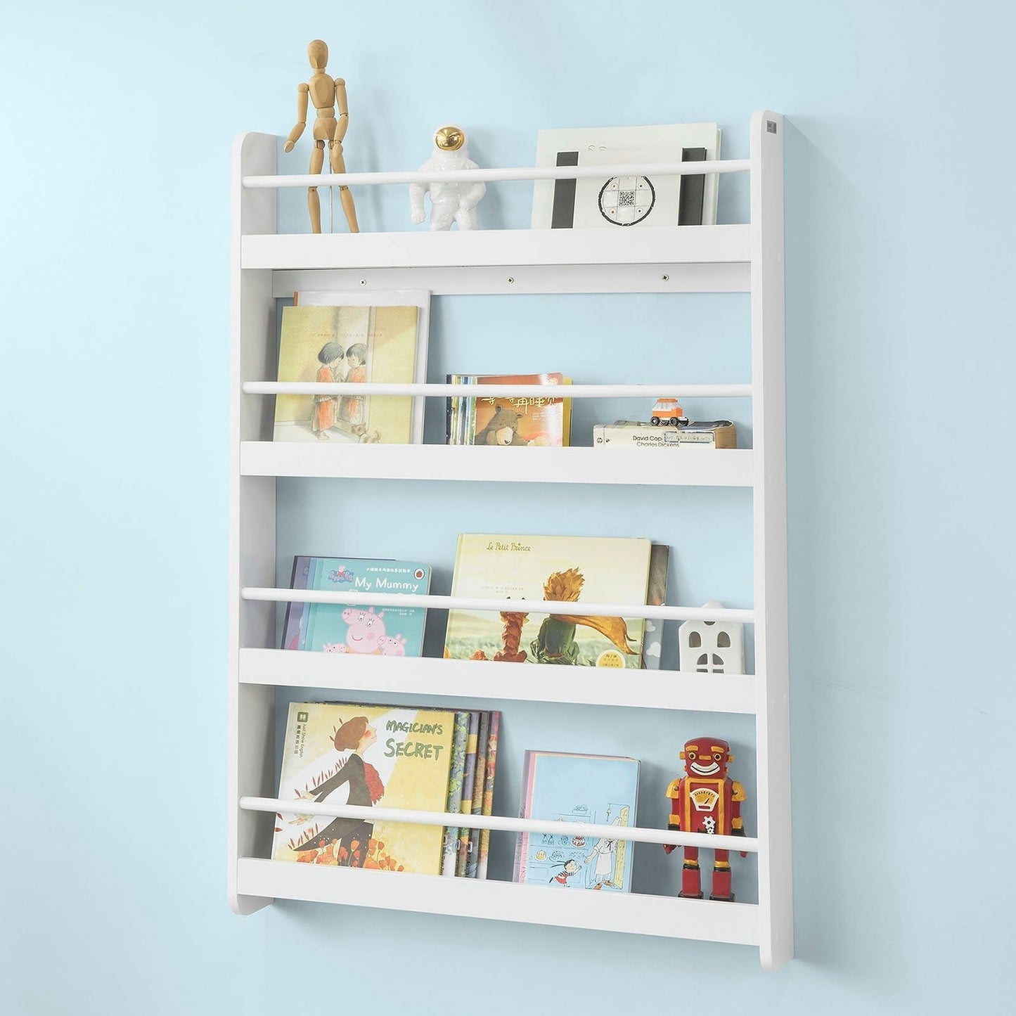 SoBuy Wandkast Voor Kinderen - 129x32x12 cm - Wit