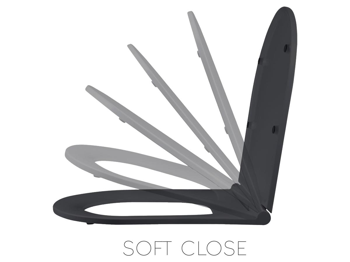 Differnz Toiletzitting - D-vorm - Softclose - Zwart