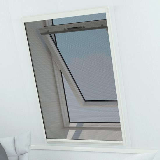 Livn rolhor raam Plus 65x155cm wit - Automatisch rolsysteem met demper - Gaas rolt op in cassette - Montage aan de binnen- of buitenzijde