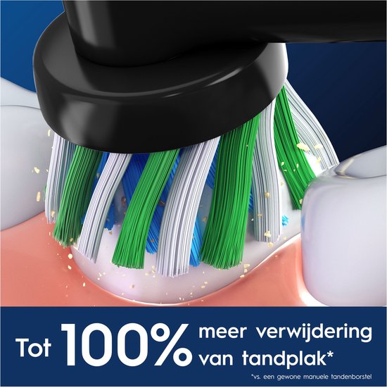 Oral-B Cross Action Pro - Opzetborstels - Met CleanMaximiser Technologie - Zwart - 4 Stuks