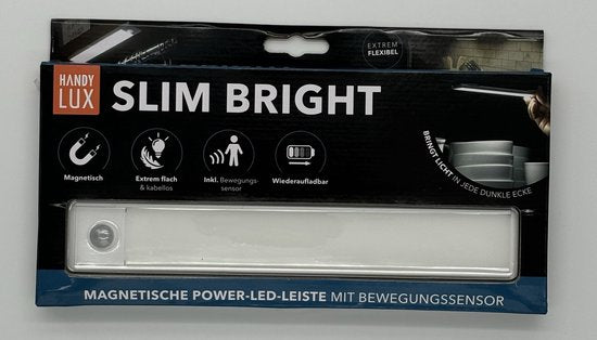 HandyLUX Slim Bright Power LED 2 stuks - Magnetische power LED-balk met bewegingssensor - Draadloos, lichtgewicht en overal te gebruiken