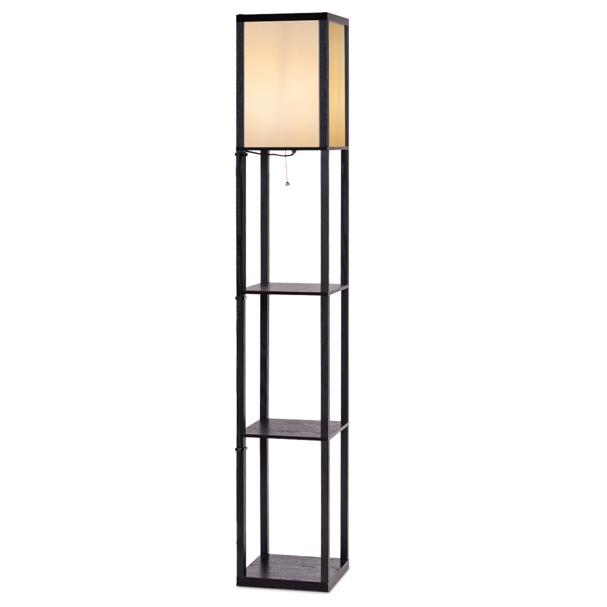 Coast 3-niveau leglamp plank moderne vloerlamp vloerlamp 26 x 26 x 160 cm zwart