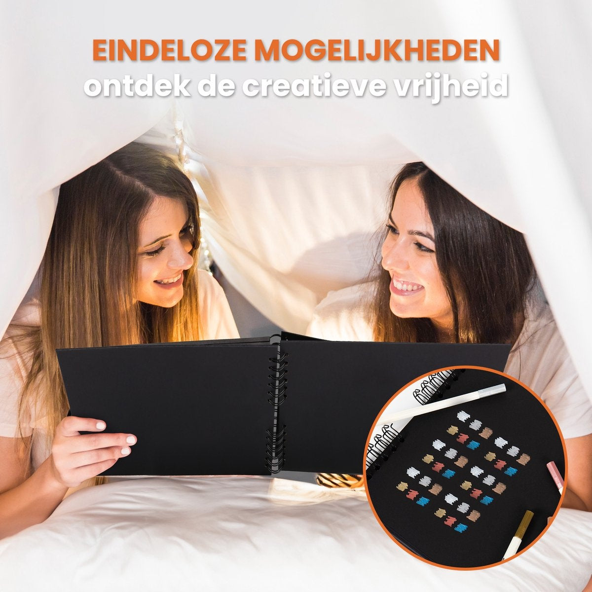 Saaf Scrapbook set - Incl. accessoires - Scrapbooking Plakboek - Fotoboek / Gastenboek - Zwart