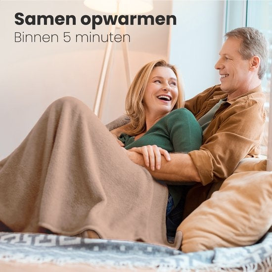 Auronic Elektrische Deken - Warmtedeken - 9 Warmtestanden - 2 Persoons - 200x150 - Lichtbruin