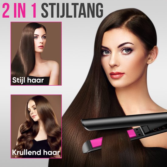 Strex Stijltang Krultang 2-in-1 - Keramische Stijltang voor Kort & Lang Haar - 120-230°C