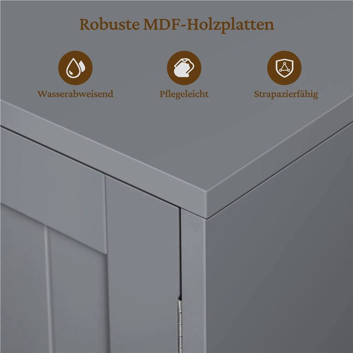 Yaheetech Wastafelonderkast met U-uitsparing en Wasmand 90x30x62,5 cm – Donkergrijs – MDF en Metaal