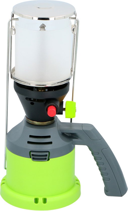 Kinzo Gaslamp – Campinglamp op Gas – Met Piezo Ontsteking en Handvat – Inclusief 3 Gaskousjes – 500W