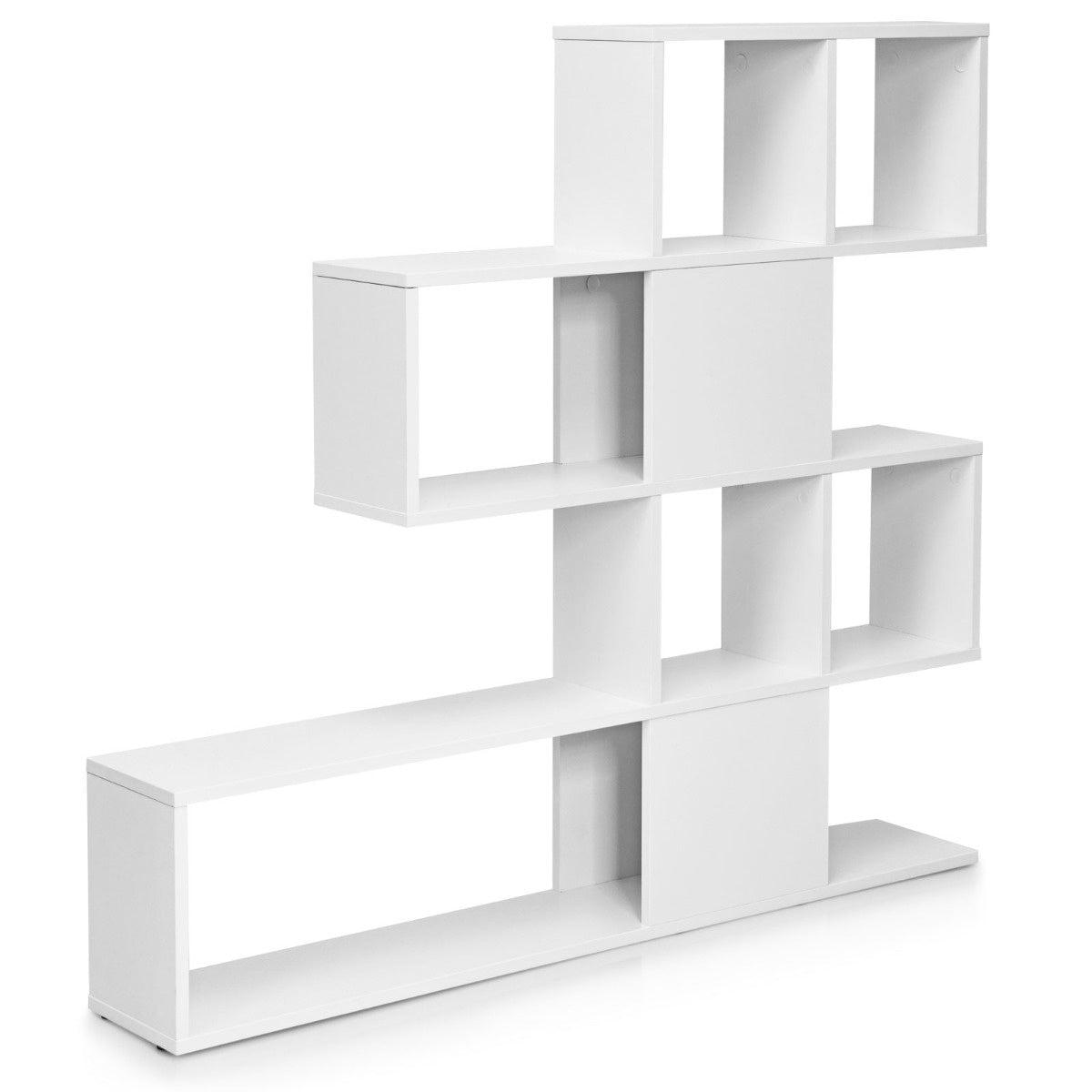 Coast Modern 5 verdiepingen tellende kamerverdeler in de geleiderstijl gemaakt van hout voor boeken 120 x 19,5 x 109 cm wit