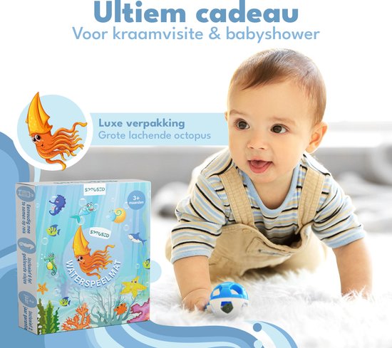 Spoused Waterspeelmat - Watermat - Speelmat baby - Speelkleed baby - Tummy Time - Luxe Geschenkdoos
