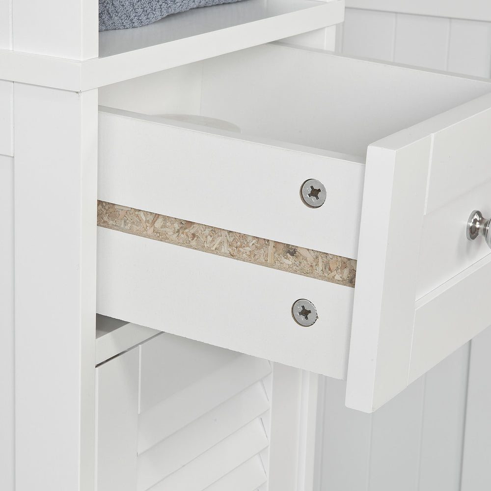 SoBuy FRG236-DG Hoge Badkamerkast - Met Lades - Zwart - Hout - 32x30x170cm