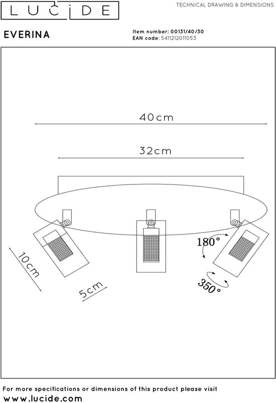 Lucide EVERINA - Plafonnière (Plafondlamp) - Ø 40 cm - LED Dimbaar - CCT - 2200K/6500K - Zwart - Essential
