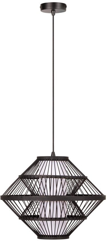 Lucide PASQUINO - Hanglamp - Ø 40 cm - 1xE27 - Zwart - Essential - Japandi