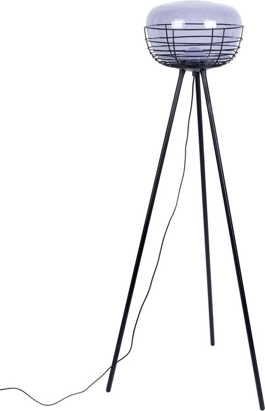 Zuiver Smokey Vloerlamp - Staande driepoot lamp - Zwart