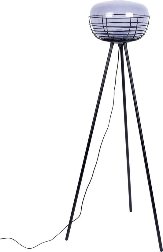 Zuiver Smokey Vloerlamp - Staande driepoot lamp - Zwart