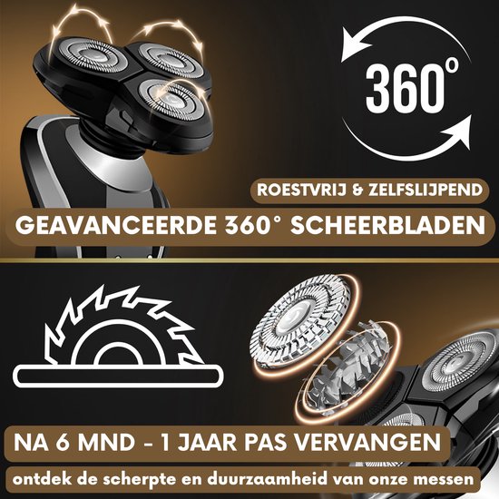 5-in-1 Elektrisch Scheerapparaat Mannen met Trimmer S1110 - Nat & Droog – Baardtrimmer - Tondeuse - Neustrimmer - 5 Opzetstukken - Electric Shaver - Waterproof