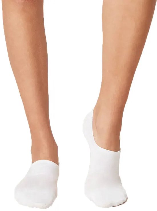 Basset - Unisex Invisible Bamboo Footies - 2-Pack - Maat 35/38 - Wit