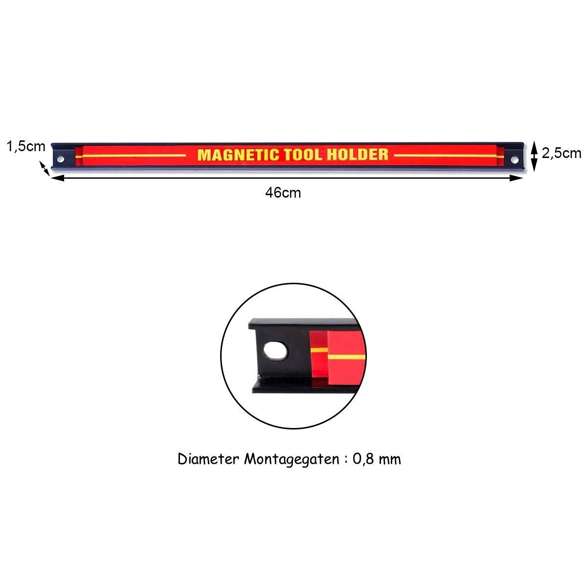 Coast Magnetische Wand Gereedschapshouder - 6 stuks - 46 cm Rood en Zwart