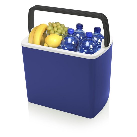Campart Koelbox CB-8624 - Coolbox 22 liter - Lichtgewicht met handvat - Thermo-elektrisch koelsysteem - Met 12V stekker voor onderweg en in auto - Om te vormen naar 230V netstroom stekker - Blauw
