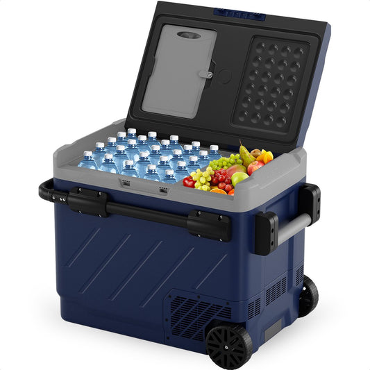 Auronic Compressor Elektrische Koelbox met Wielen - Vriezen en Koelen - 58L - 69.2 x 45.3 x 58 cm - Blauw