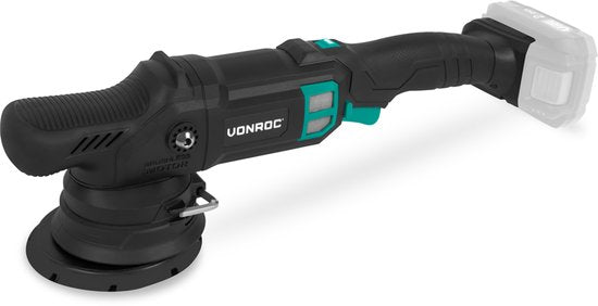 VONROC PRO Excentrische Polijstmachine 20V - Ø 125mm - Brushless motor – 7 snelheden (2000-5000/min) - Soft Start - Incl. Steunschijf - Excl. Accu en snellader