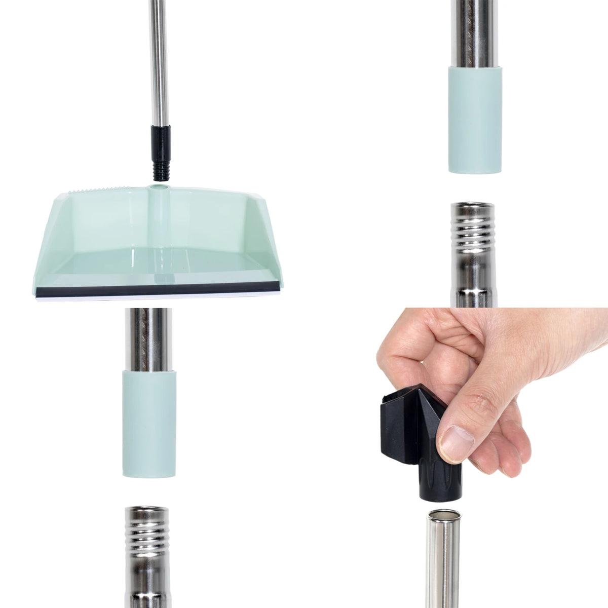 Handvegerset Blauw - 70 cm Steel - 25,5 cm Brede Kehrschop - 80 mm Borstels