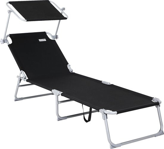Casaria Ligstoel Hawai – 2 Stuks /4 Standen UV-Bestendig – Antraciet