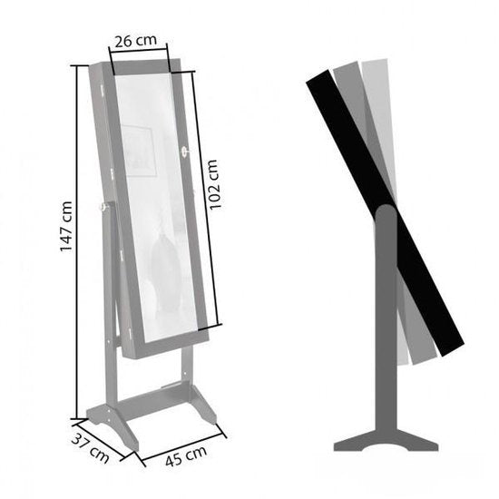tectake® - Vitrinekast - wit - MDF - 400764