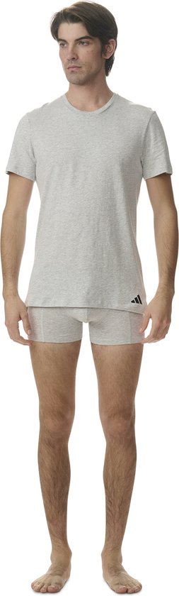 adidas Sportswear 3PK Crew Neck Shirt - Active Core Cotton - Onderbroek Mannen - zwart/wit/grijs gemêleerd