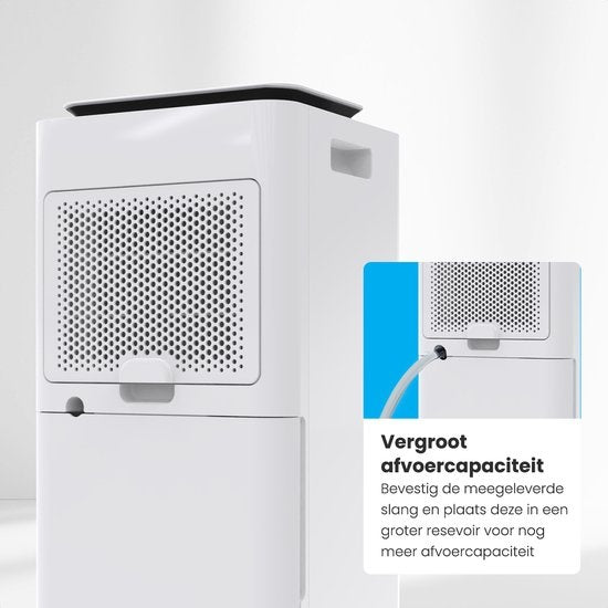 Auronic - Luchtontvochtiger 12L - Met Wasdroogfunctie, Luchtreiniger, 185W, Fluisterstil (36 dB), Geschikt voor 48 m³ - Wit
