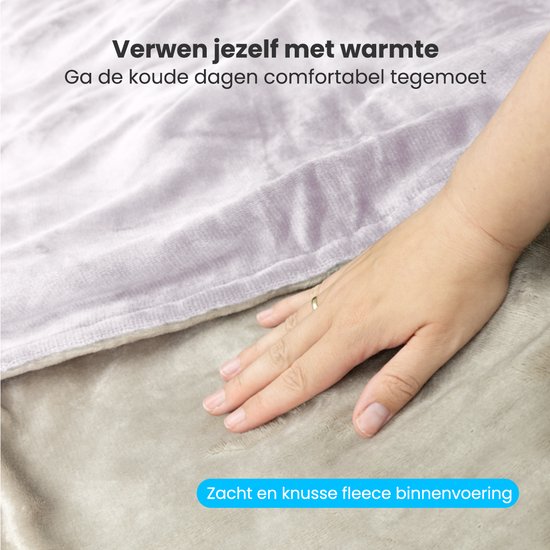 Auronic elektrische warmtedeken 1 persoons – 160 x 120 cm – 3 warmtestanden – timer 180 min – roze
