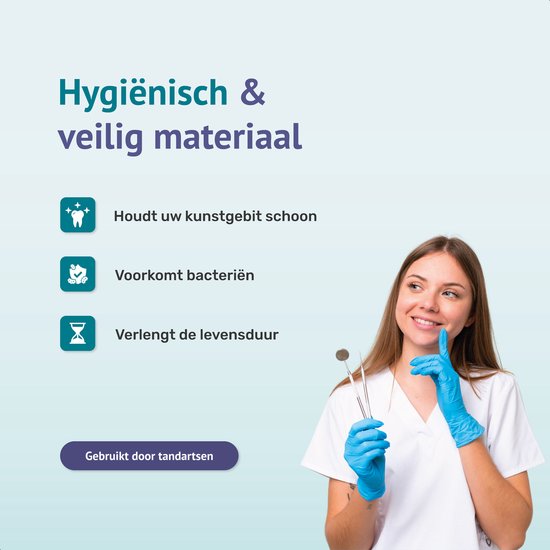 Gebitsbakje - Beugelbakje - Incl. Lekbakje - Voor - Beugel - Kunstgebit - Prothese - Beugelbakje - Beugeldoosje - Bakje