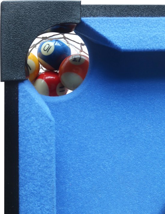 Cougar Pooltafel Mini Draagbaar Zwart/blauw – Handig handvat – Incl. ballen - 118x64x12cm