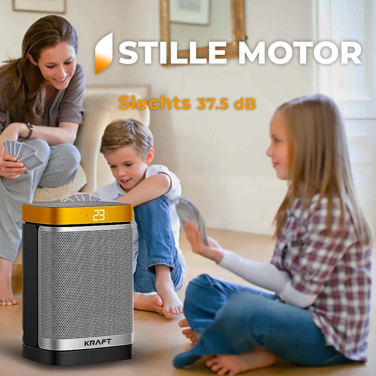 KRAFT Elektrische Kachel - Keramische Ventilatorkachel - Heater - Terrasverwarmer - Verwarming Electrisch - 1500W - 70° Draaifunctie