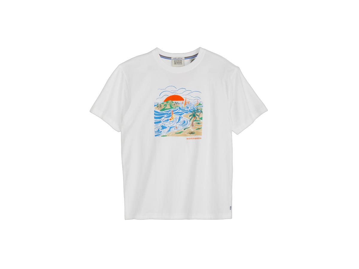 Scotch and Soda Graphic T-shirt - White - maat M