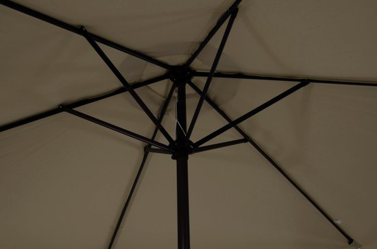 CUHOC Parasol met Volanten - Taupe Parasol - Parasol Stokparasol - 3m Parasol - Parasol met Molen - 6 Hoekige Parasol - Makkelijk in te draaien Parasol