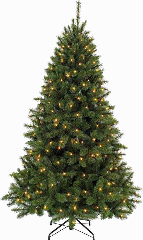 Triumph Tree Bristlecone Kunstkerstboom met LED Verlichting - 184 led lampen - PVC - Donkergroen - 119x185 cm