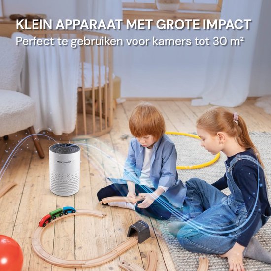 Vitapur Luchtreiniger - Air purifier - Luchtreiniger met HEPA filter - Ionisator met 360 graden flow - extreem stil met timer - wit