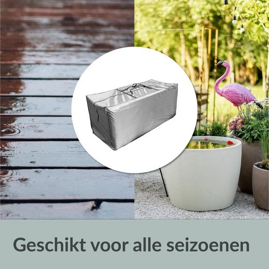 Chefarone Beschermhoes Tuinkussens - Extra groot 60x175 cm - Opberghoes Tuinmeubels, Loungeset en Ligbed - Kussentas voor Loungekussens - Tuinkussenhoes Waterdicht - Weerbestendig - UV-bescherming - Grijs