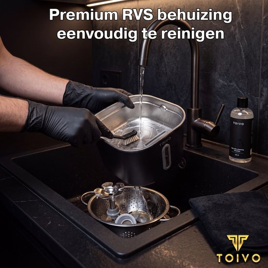 Toivo Drinkfontein Kat - 2.2 L - RVS - Waterfontein met Venster Incl. 4 filters - Waterdispenser - Fluisterstil - Kattenfontein - Drinkbak - Waterbak - Zwart