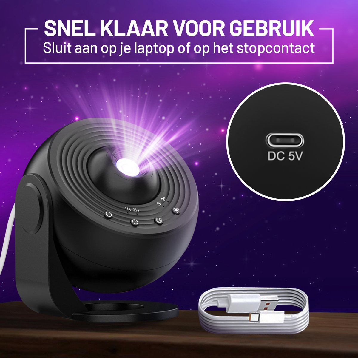 MostEssential Projectorlamp PRO Edition 12-in-1 Galaxy Projector - Ø 11.8 cm - Kleur: Zwart