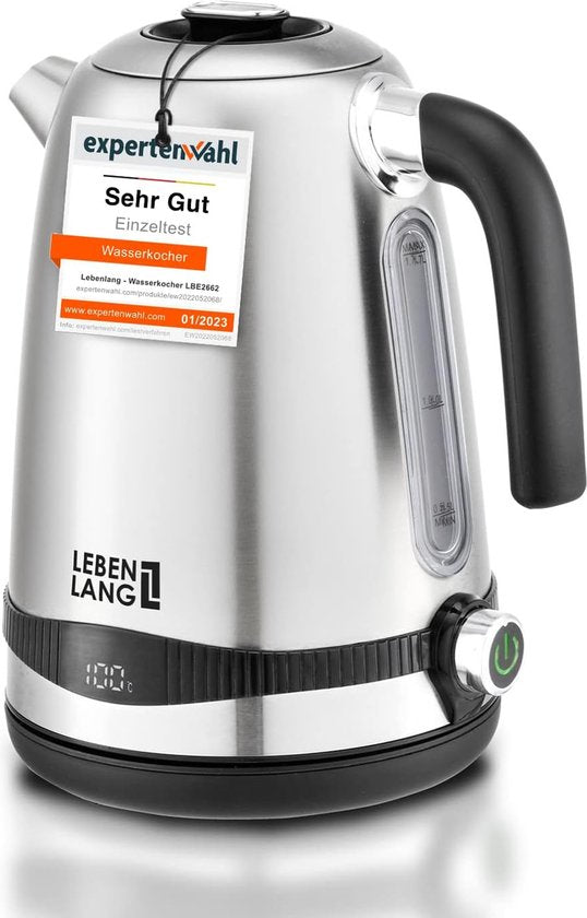 Lebenlang LBE2662 Waterkoker - 1.7L - RVS - BPA vrij - 2200W - RVS