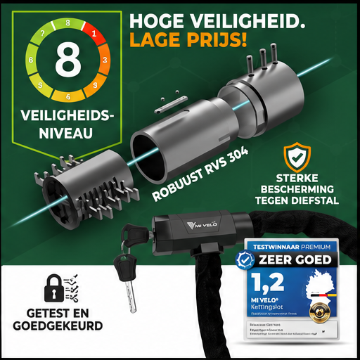 Fietsketting Slot 6mm Gehard Staal – 90cm – Met Sleutelslot – Anti Diefstal Fiets Slot