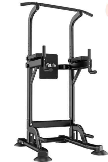 DH FitLife Multifunctionele Dip Station - Verstelbaar 10 standen - Zwart - Staal - Max. 150 kg